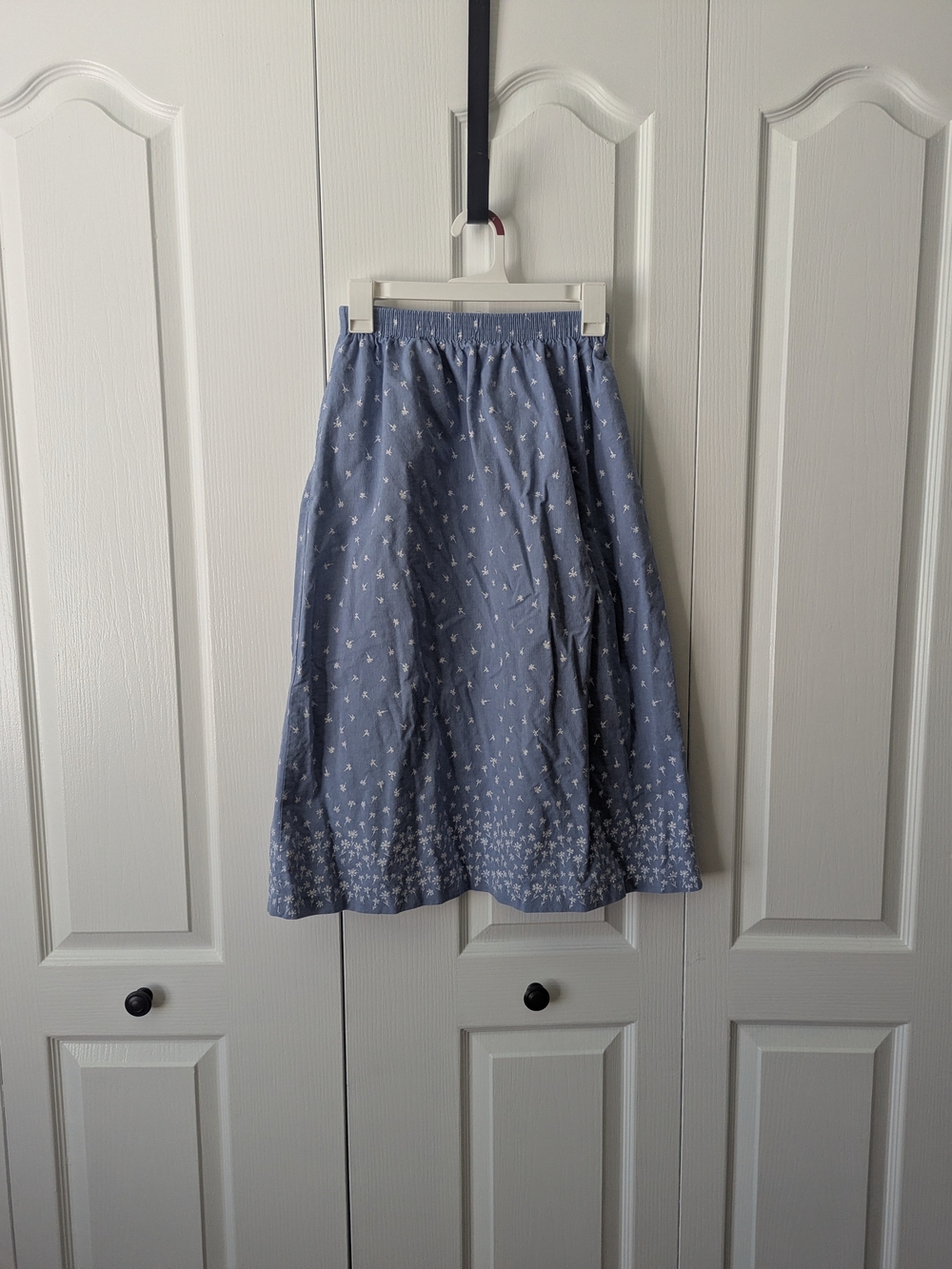 Bon Worth Blue Floral Midi Skirt